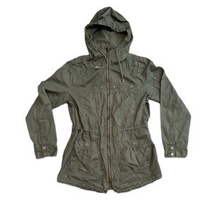 Kenneth Cole Reaction olive green utility jacket with hood